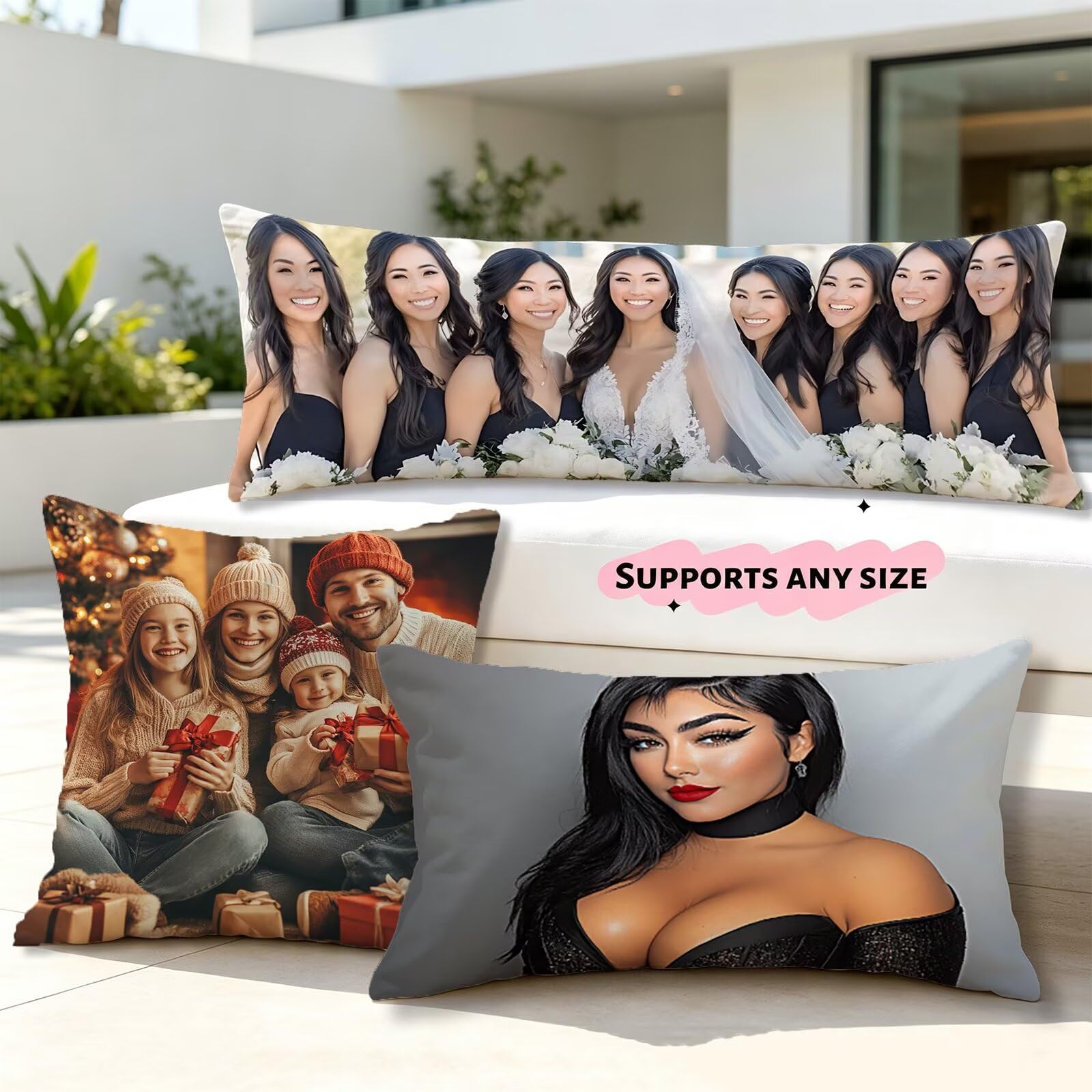 Coussin Personnalisé Photo, Coussin Canape Taie d'Oreiller 60x180, Cod189