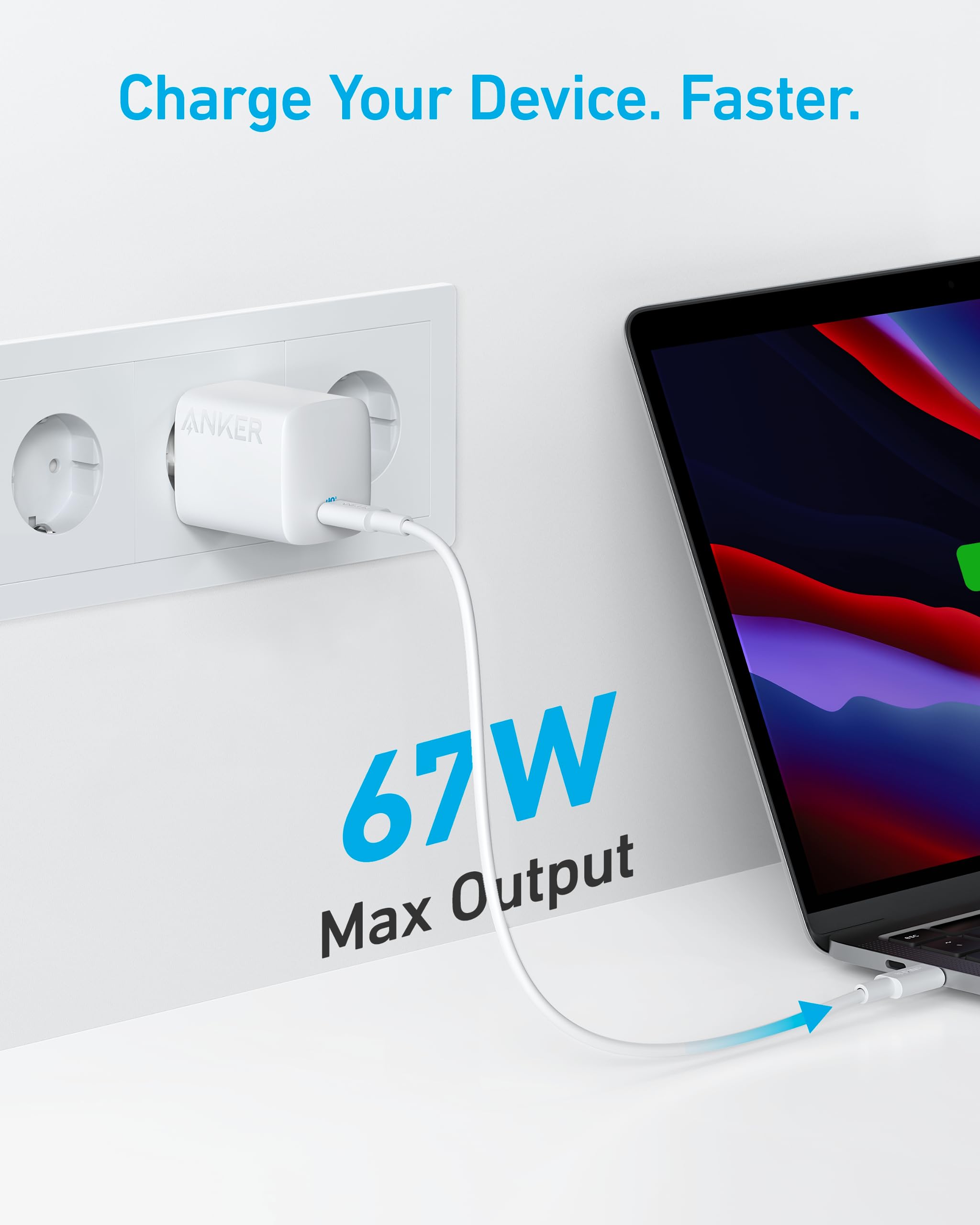 Caricatore Anker Nano 100W USB-C - Cavo Incluso 1.8m, Ricarica Rapida Per MacBook, IPhone, Galaxy