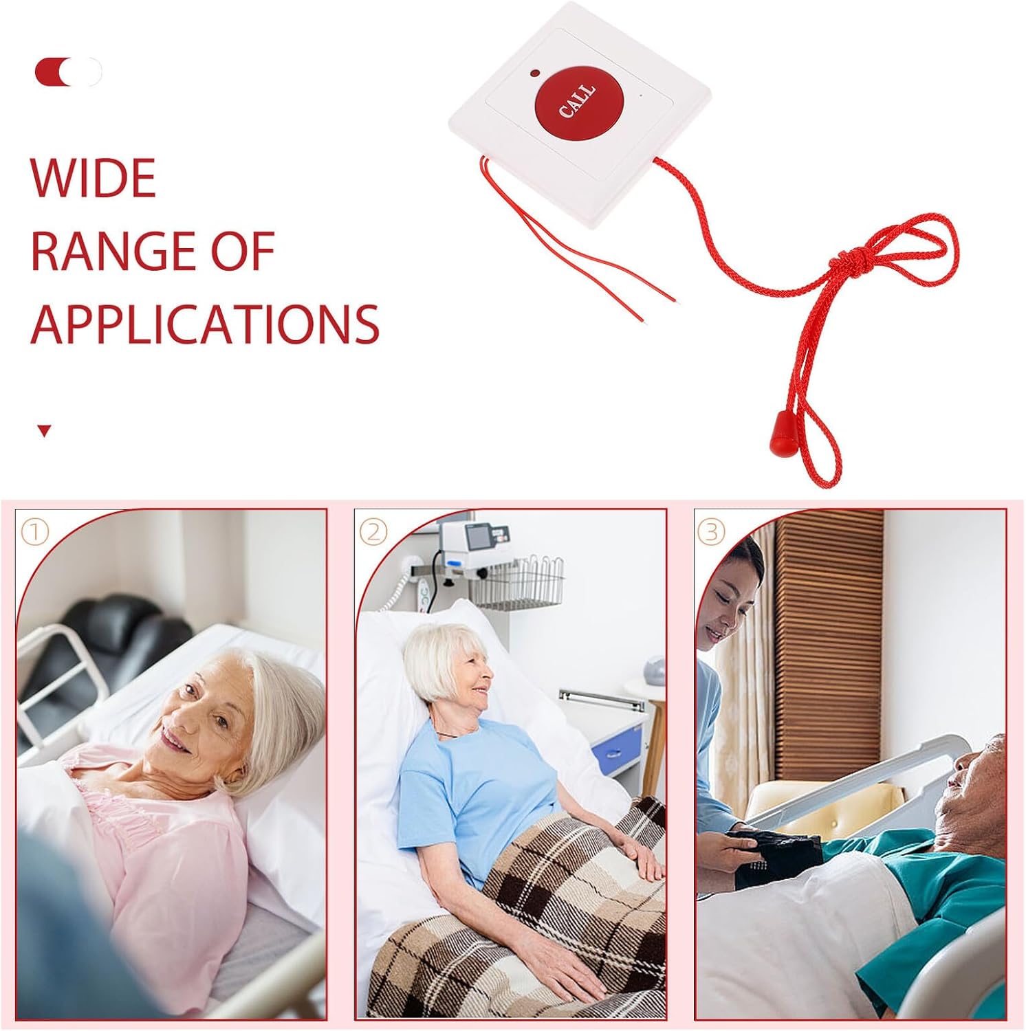 4pcs Elderly Emergency Call Button Pull String Alarm for Bedridden Patient Care, Alert Device for Home and Bathroom Use