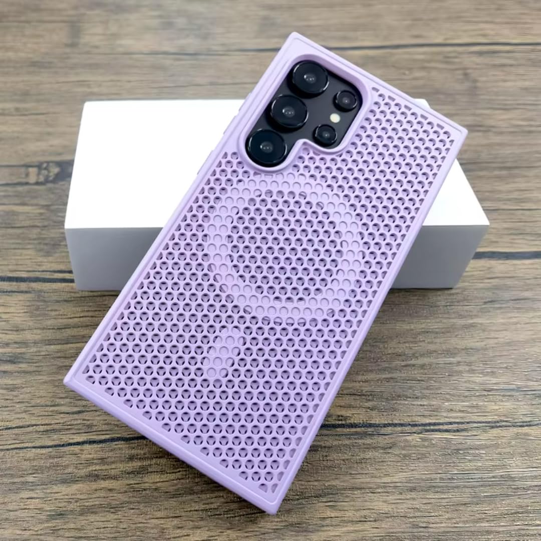 Luksusowe, rozpraszające ciepło etui z tworzywa sztucznego do Samsunga Galaxy S26, S25, S24, S23, S22 Ultra Plus, S24, S23, S24ultra (do Samsunga S25/jasnofioletowe)