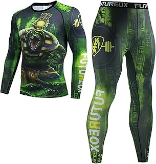 Tuta Ginnastica Uomo Corsa Allenamento Completi Sportivi Uomini Asciugatura Rapida Maglia + Leggins Uomo Palestra Tecnici Pantacollant Uomo Sport Compression da Bodybuilding Workout