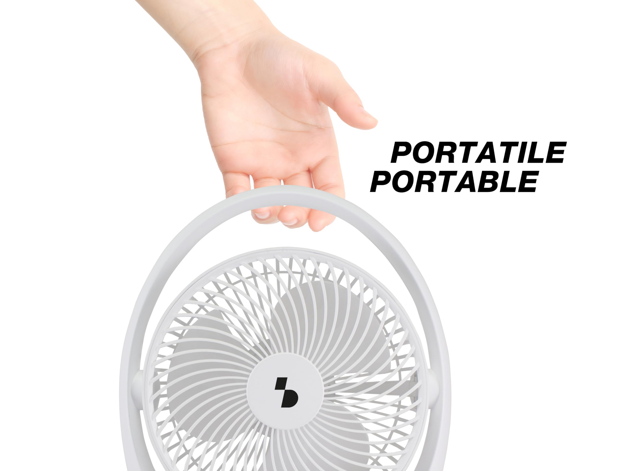 BEPER P206VEN425 Ventilatore da Tavolo Ricaricabile con Luce LED, Ventilatore Portatile 3 Velocità, Luce Notturna 2 Intensità, Autonomia 5h, Inclinazione Regolabile, USB