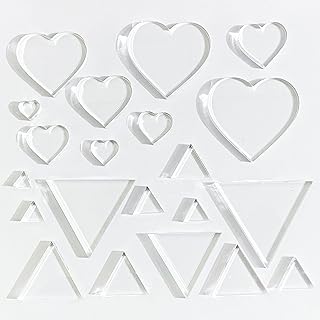 21 Clear Acrylic templates Including Hearts (9 Pieces) and Triangles (12 Pieces), Wood Trim and Router templates (2 Sets)