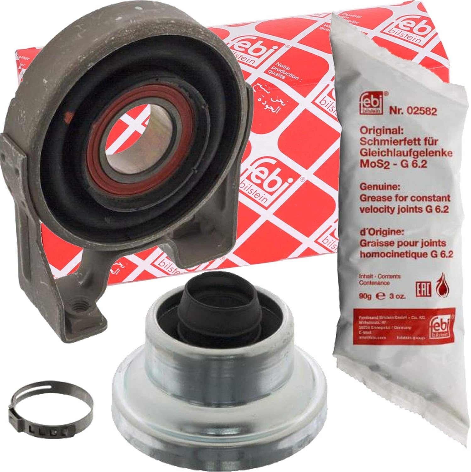 febi bilstein 100590 Rep. Set of Propeller Shaft Centre Bearings, 1 Piece