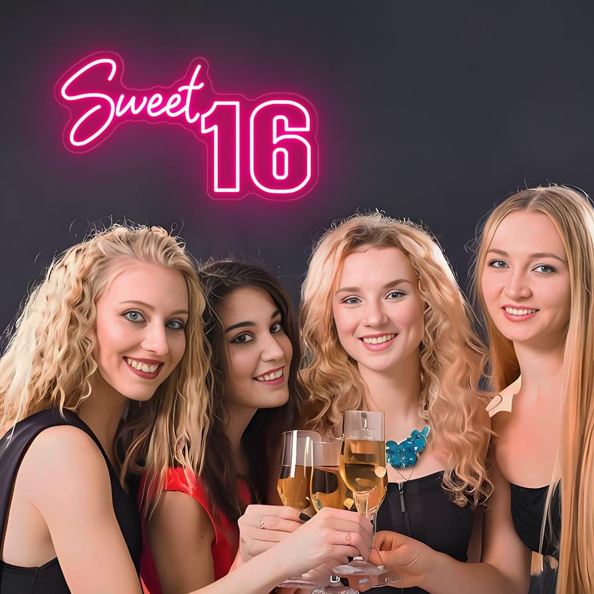 Sweet 16 Neon Sign USB Powered with Dimmer Switch 16.5x9.4 inch image 3