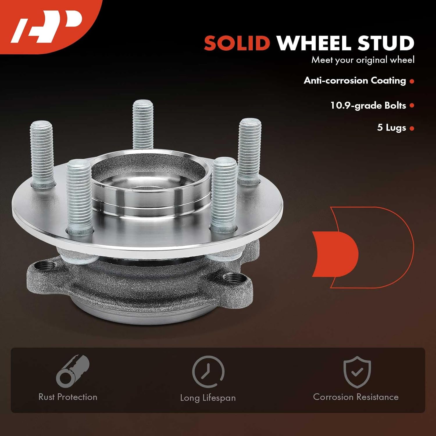 A-Premium Front Wheel Bearing and Hub Assembly with 5-Lug Compatible with Mazda 3 2014-2018, 3 Sport 2014-2018, CX-3 2016-2021 - Image 5