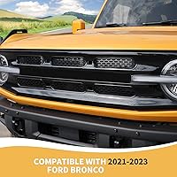 Vista 3 de Para insertos de parrilla de malla Bronco, 6 piezas de cubierta protectora de rejilla frontal con clip compatible con accesorios exteriores Ford