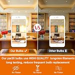 PAR20 50W Halogen Bulb - 6 Pack 120V 50W PAR20 Flood Light Bulbs with E26 Base, PAR20 Dimmable 2800K Warm White, Long Lasting PAR20 Bulb for Track Lighting & Hood Range Light Bulbs