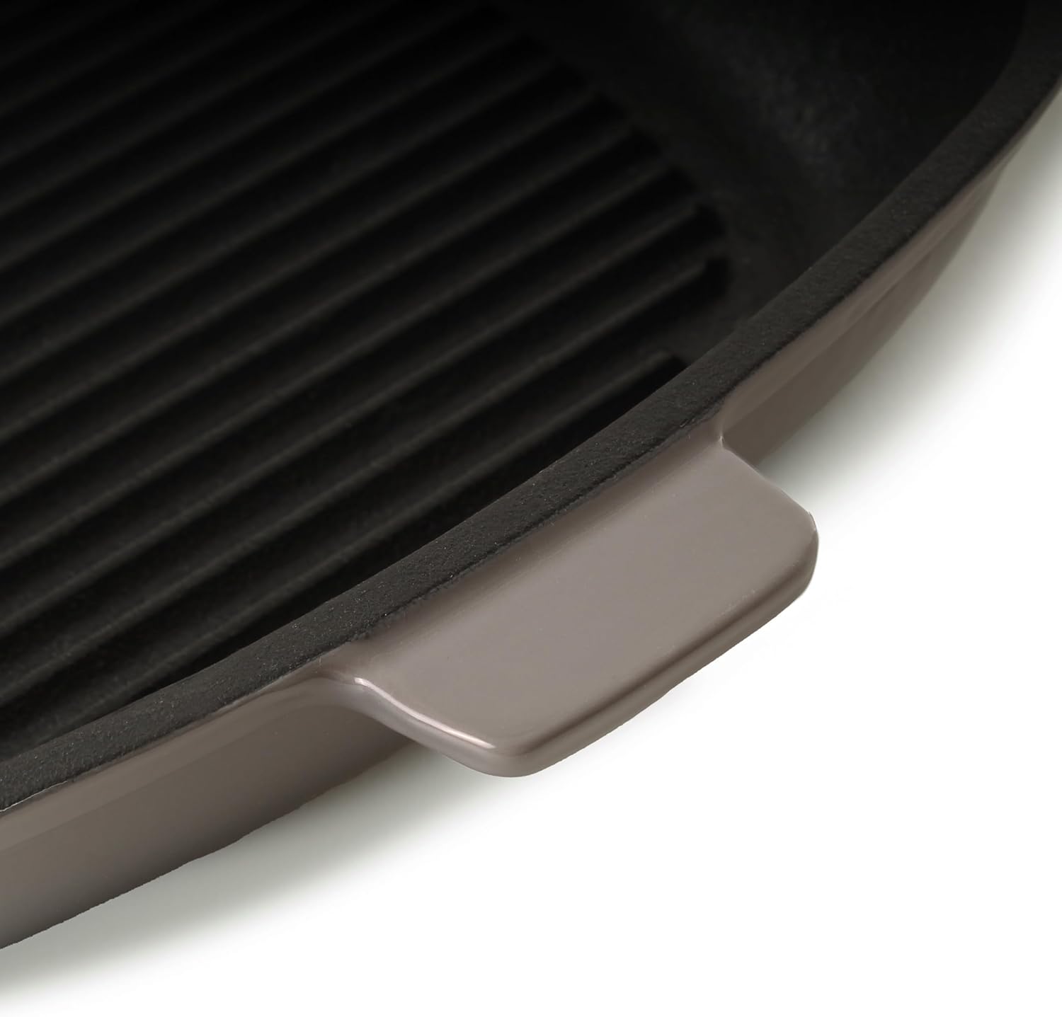 Berghoff Neo 11" Cast Iron Grill Pan, Even Heat, Heavy-duty Handle, Oven Safe Up to 400°F, Oyster