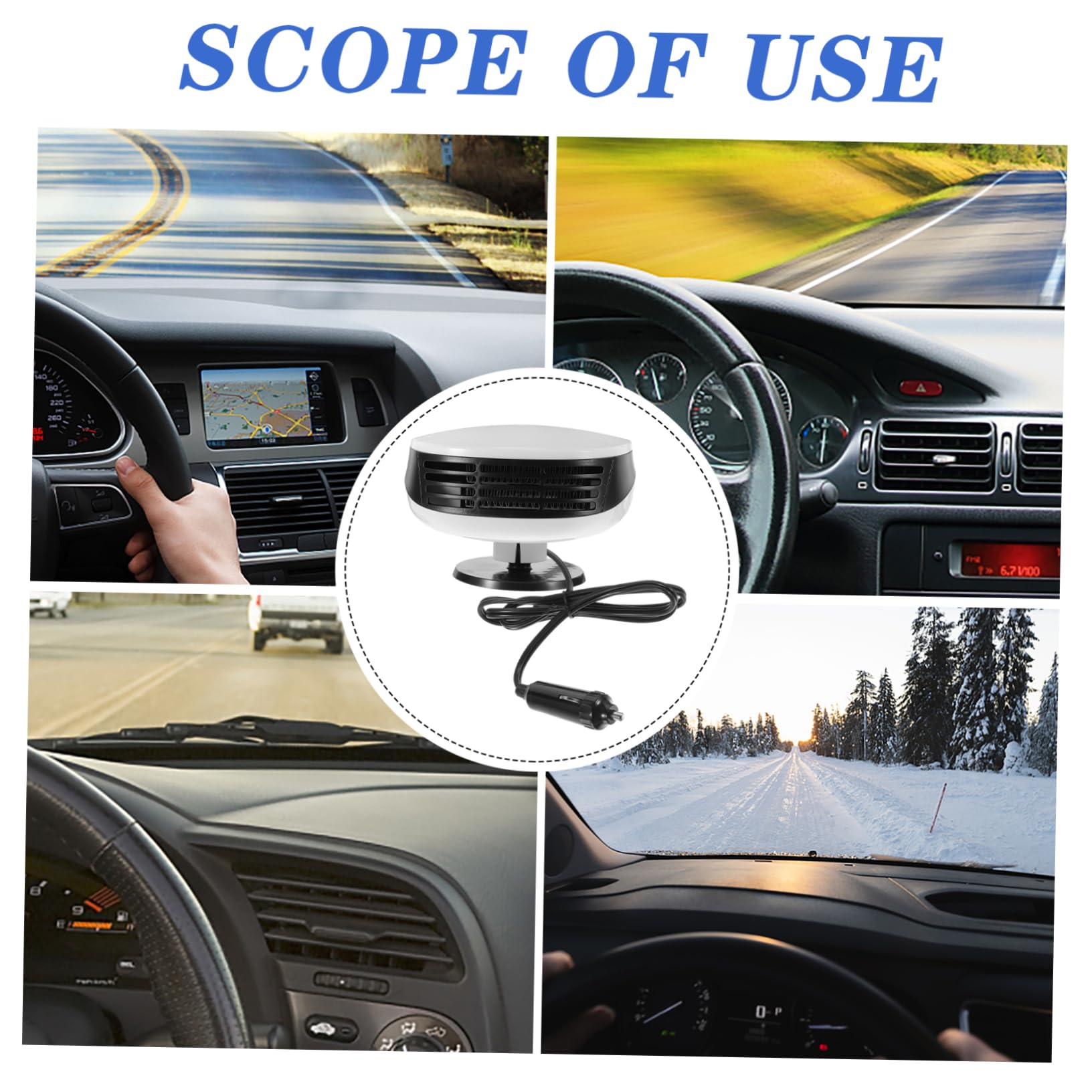12v Calefactor Portátil Para Coche Desempañador De Ventanas y Ventilador Para Vehículos Para Invierno y Suv Camiones y Rvs