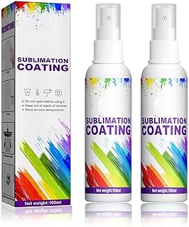 Sublimation Coating Spray, Sublimation Spray for Cotton, Polyester, T-shirts, Carton, Wood Canvas, Handbag, Quick Dry & Super Adhesion, High Gloss Sublimation Coating for All Fabric 2X100ML