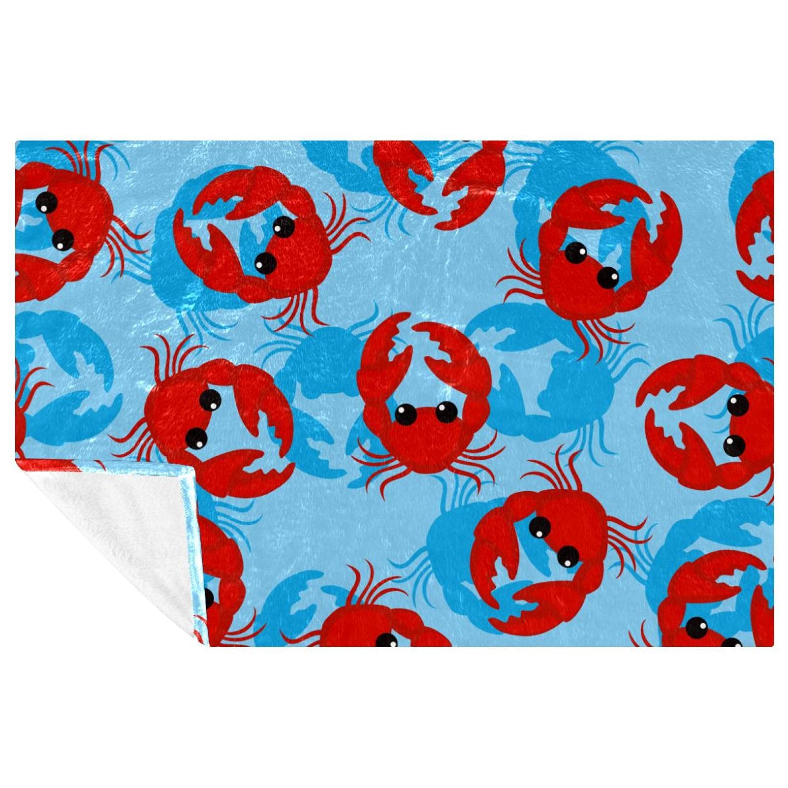 Couverture motif crabe douce et chaude pour vos soirées sur le canapé ou vos pique-niques
