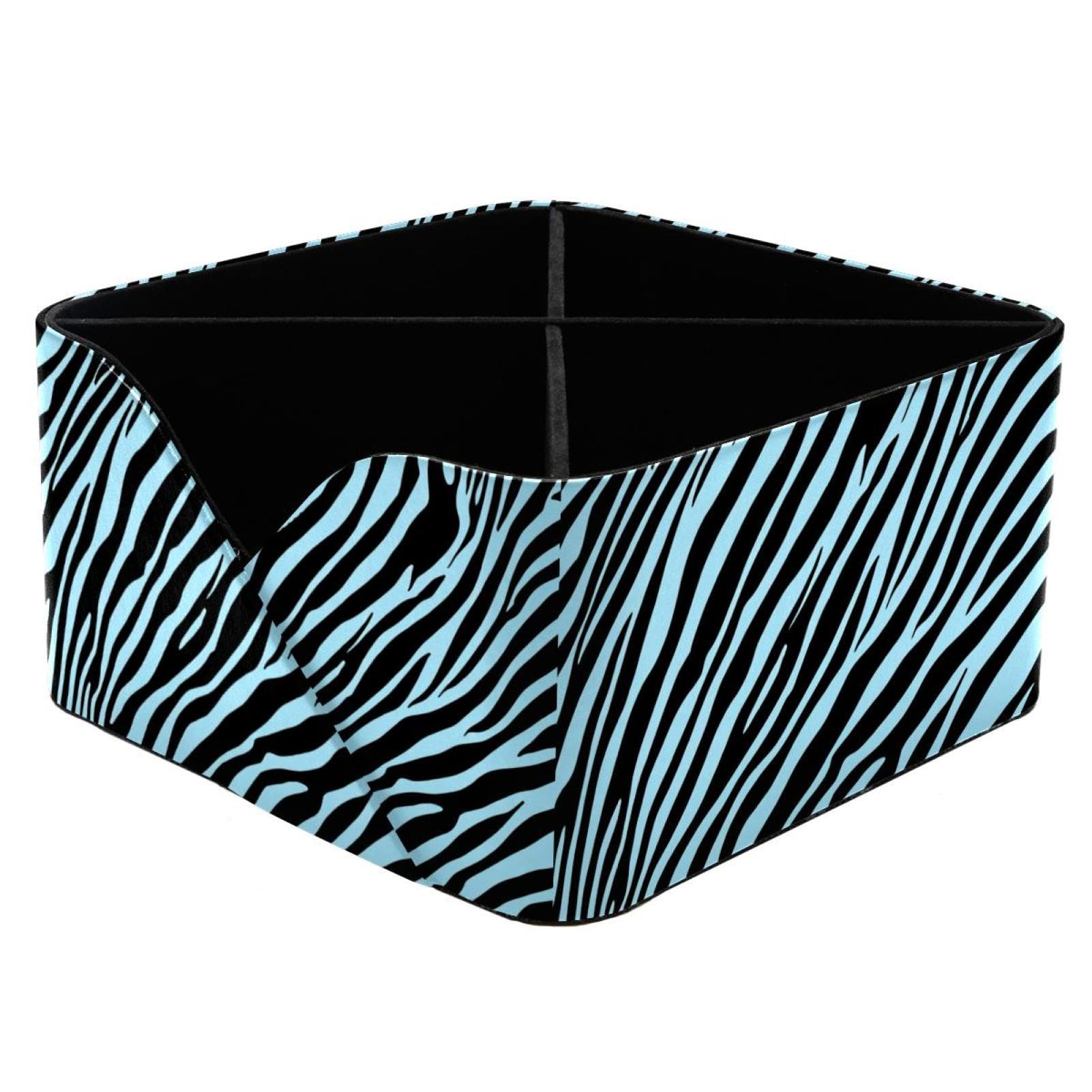 Boîte de rangement bureau zébrée pour trier stylos et maquillage