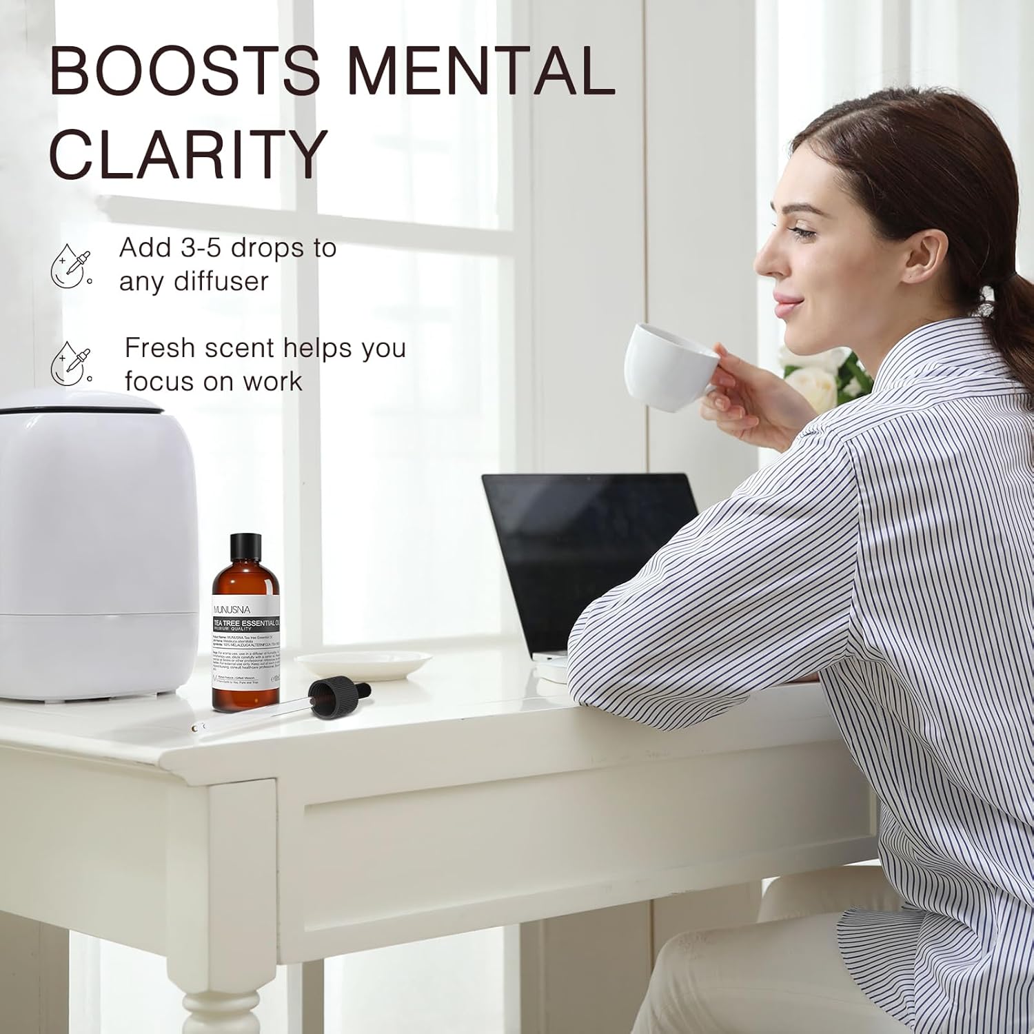 Tea Tree Essential Oil 100ML, 100% Pure Natural Tea Tree Oil for Skin, Hair Care, Diffuser, Aromatherapy, Scalp and Body Massage - Image 4