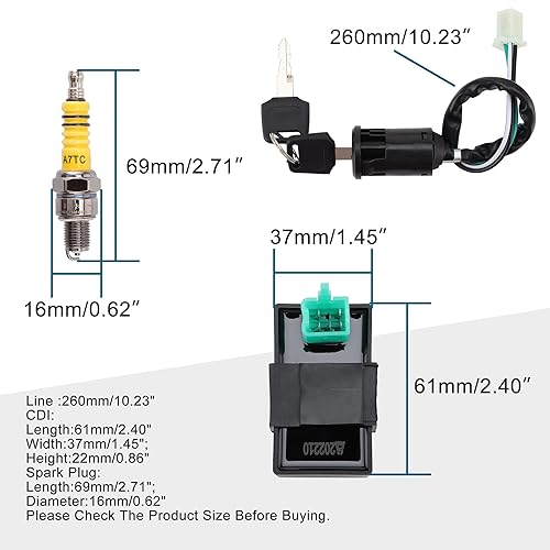 Miniatura 2 de GOOFIT Kit de cableado CDI de encendido reconstruido para 50cc 70cc 90cc 110cc 125cc estator CDI bobina ATV Quad Bike Buggy Go Kart