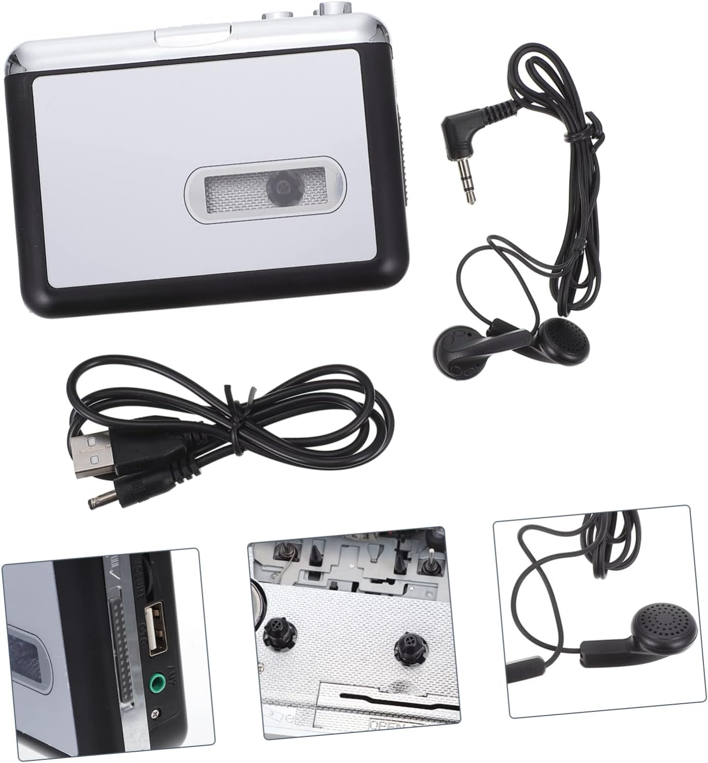 NUOBESTY USB Cassette Music Player Tape Audio Converter No High-Fidelity Sound Compatible Card and USB for Easy Playback and Conversion