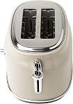 Haden Dorset 75003 Stainless Steel 900W Retro Toaster 2 Slice Wide Slot w/Removable Crumb Tray and Settings, Putty Beige Toasters w/Adjustable Browning Control, Smart Toaster