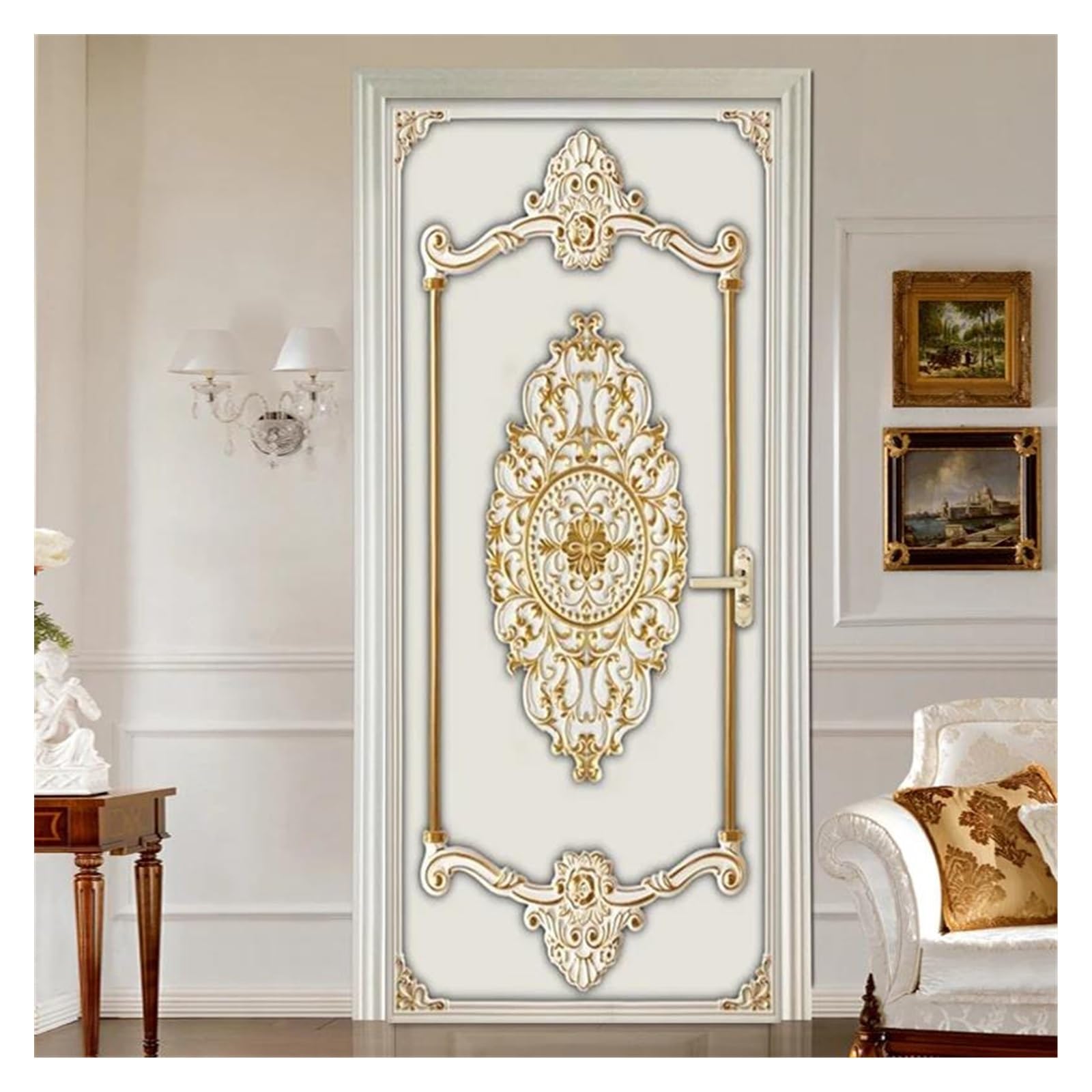 Papier peint mural de porte fleuri pour créer un coin d'étude apaisant