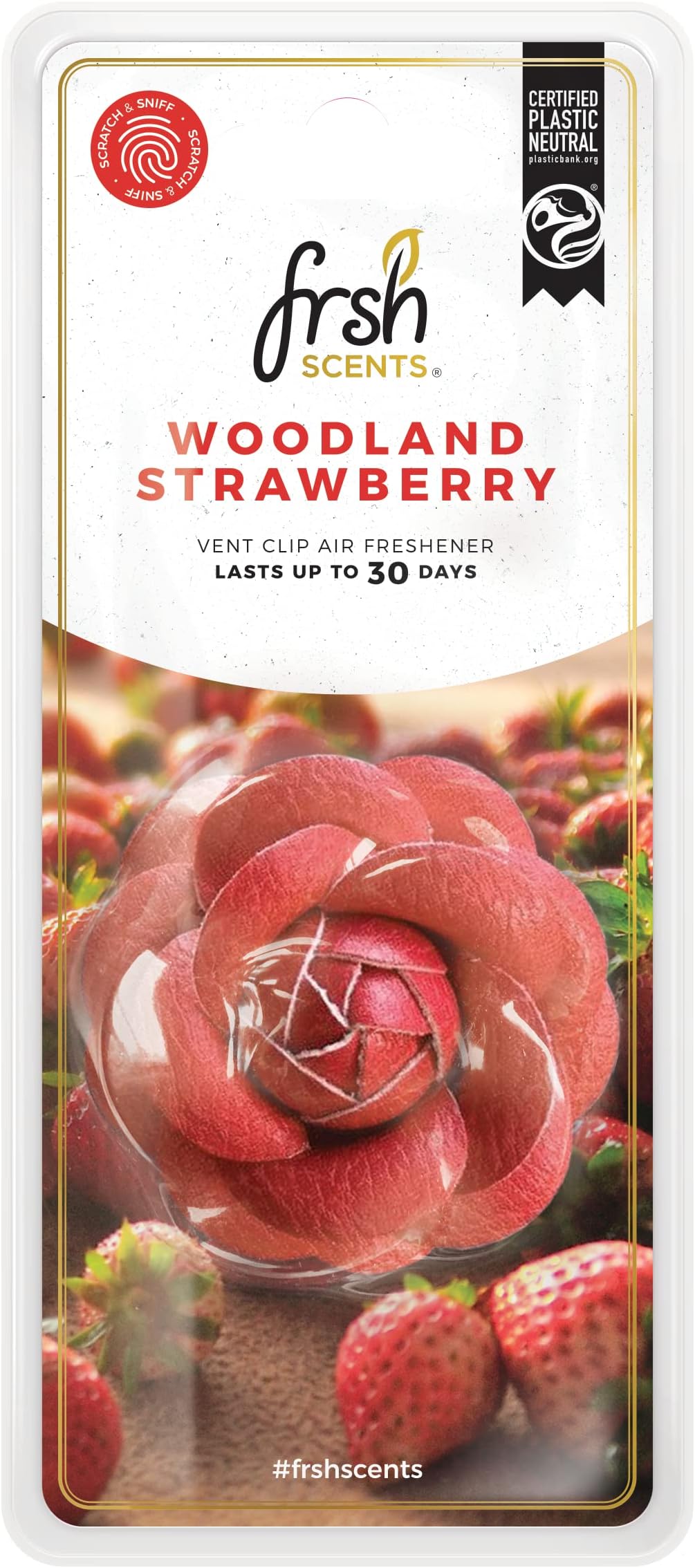 Woodland Strawberry Luxury Flower Car Air Freshener Vent Clip