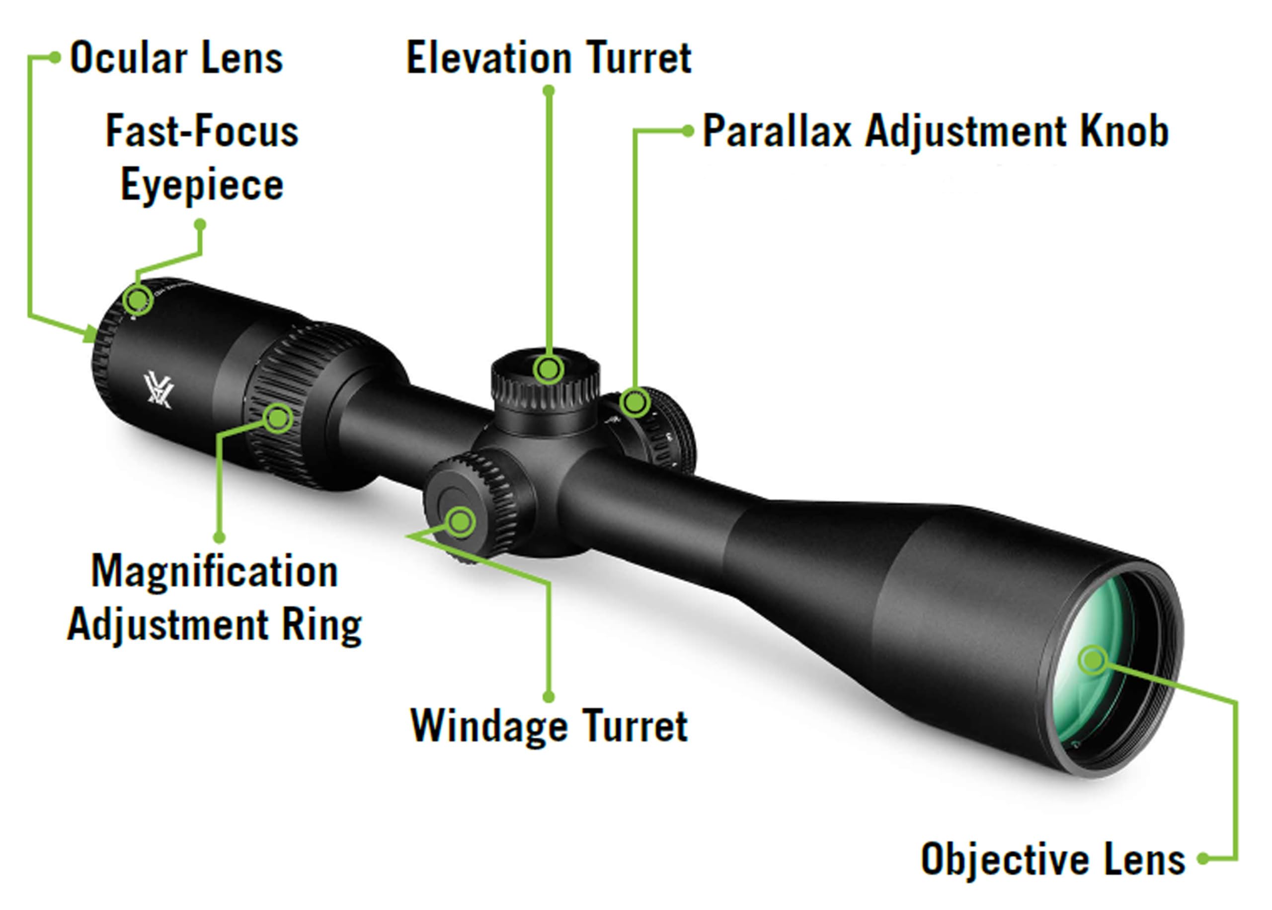 Vortex Crossfire HD 4-12x44 Second Focal Plane, 1-inch Tube Riflescope - Dead-Hold BDC MOA Reticle
