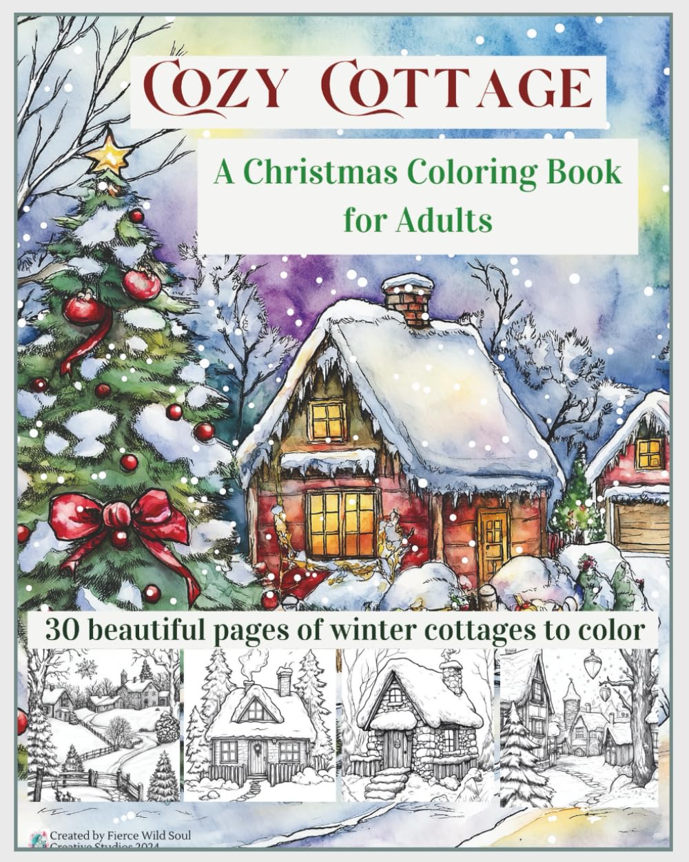 Cozy Cottage: Christmas Coloring Book for Adults