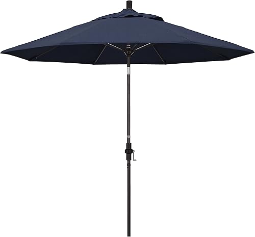Miniatura 38 de California Umbrella GSCUF908117-5461 - Sombrilla redonda de 9 pies con poste de aluminio y varillas de fibra de vidrio para patio, 9 pies, color