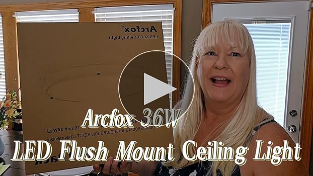 Arcfox 18W LED Flush Mount Ceiling Light Fixture 12 inch