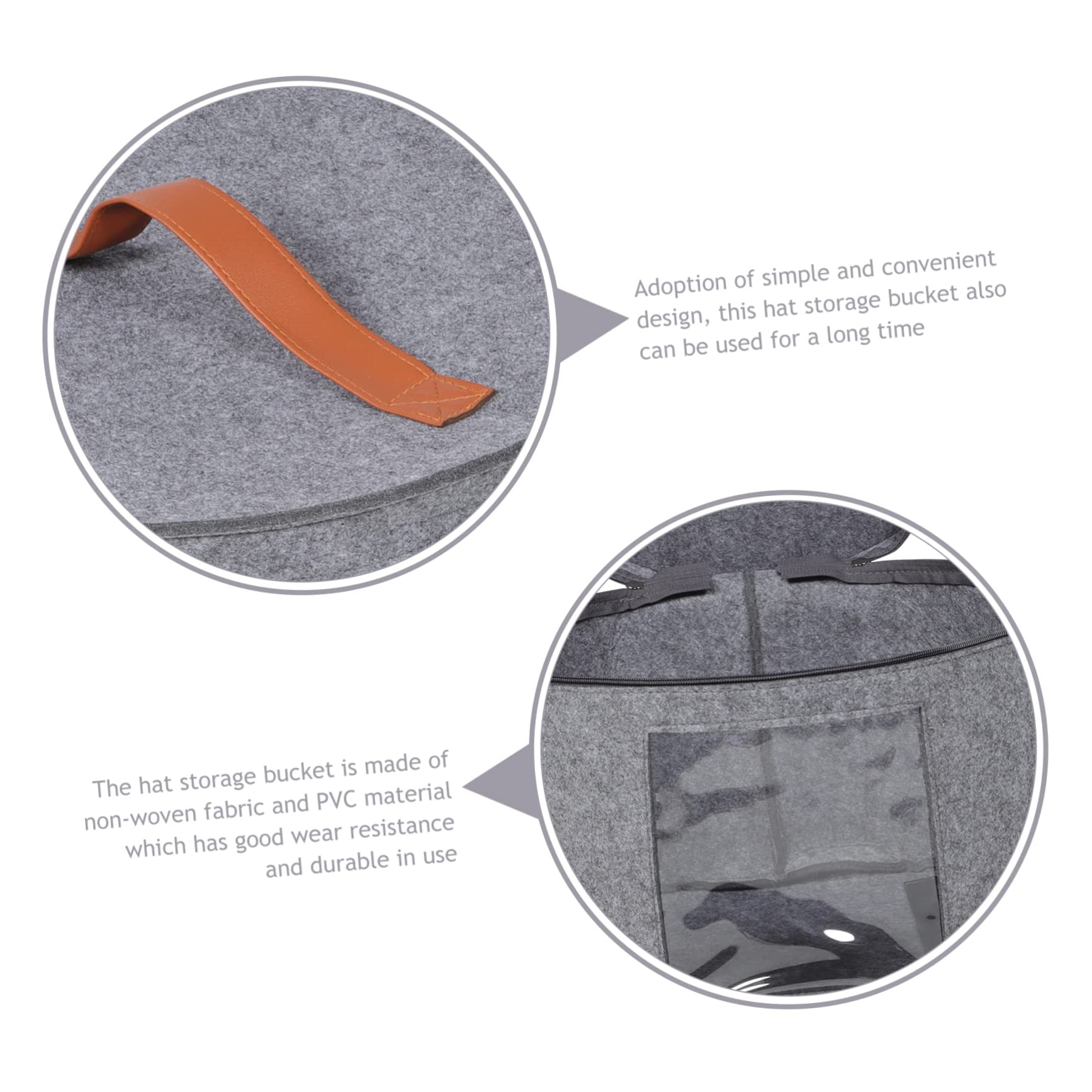 LABRIMP Scatola Rotonda Per Cappelli Organizer Contenitore Per Cappelli Scatola Portaoggetti in Tessuto Non Tessuto e Pvc Da Donna e Uomo