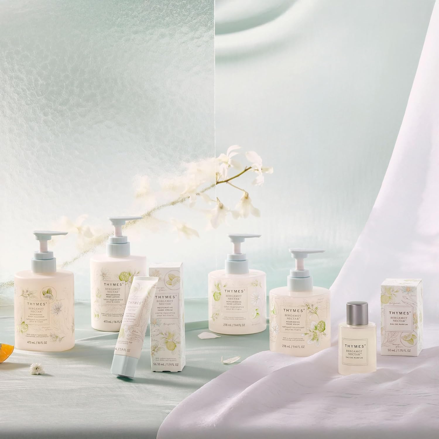 Thymes Large Replenishing Body Lotion - Moisturizing Body Lotion for Dry Skin - Scented with Notes of Bergamot, Lemon, Orange Flower, Lotus & Sandalwood (Bergamot Nectar, 16 fl oz) - Image 7