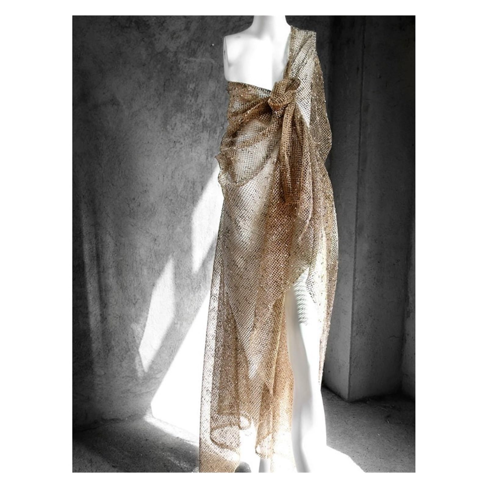 Tela De Malla Tela de diseñador ropa | Textura de perspectiva calada de gasa de punto marrón antiguo retro