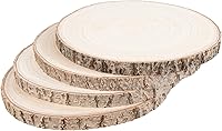 Vista 12 de Maputune 8 piezas de rodajas de madera grandes de 9-10 pulgadas sin terminar para centros de mesa, plato de madera rústica natural para manualidades