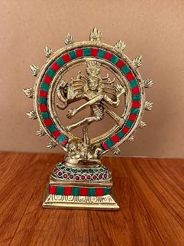 Brass Nataraja Statue 21CM Nataraja Statue | Majestic Brass Shiva in Dance Pose | Ideal for Home Decor | Lord Shiva in Cosmic Dance | Perfect for Yoga Studios