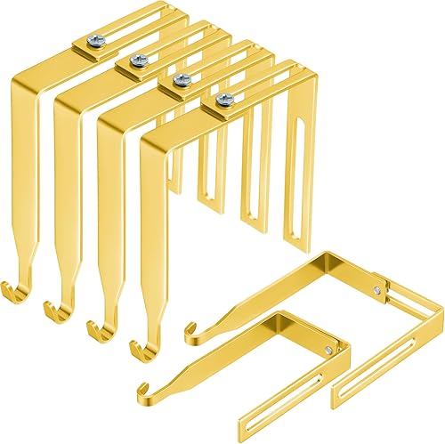 Miniatura 16 de Amylove 8 ganchos ajustables para cubículos, ganchos universales de metal para cubículos, para colgar puertas, ajustables para adaptarse a paneles