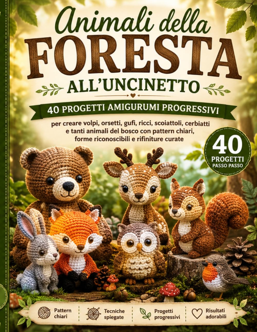 Animali della Foresta all’Uncinetto: 40 Progetti Amigurumi Progressivi per Creare Volpi, Orsetti, Gufi, Ricci, Scoiattoli, Cerbiatti e Tanti Animali ... Curate: 4 (La Biblioteca degli Amigurumi)