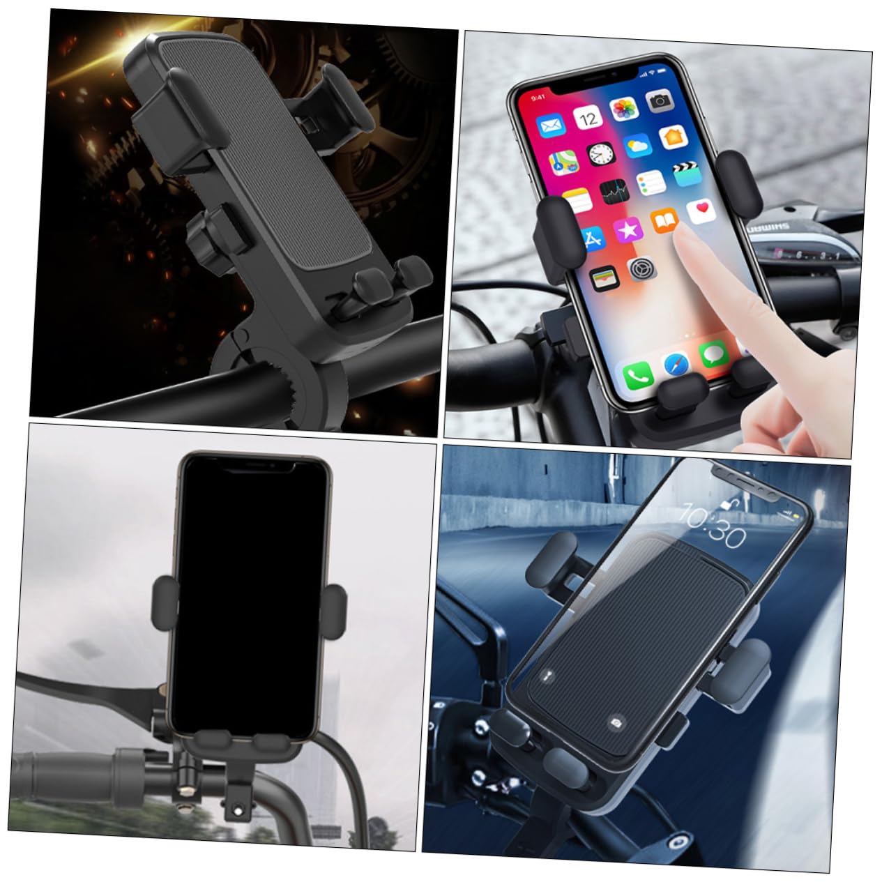 ULTECHNOVO 3pièces Support De Téléphone pour Vélo Support De Navigation Rotatif pour Smartphone Compatible avec Et Véhicule Électrique Installation Facile Et Sécurisée Accessoire