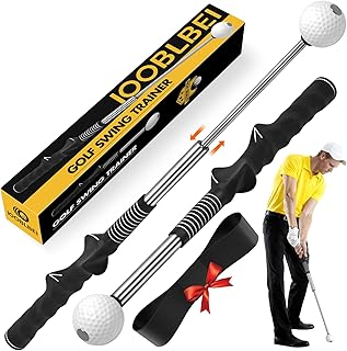 Retractable Golf Swing Trainer, Golf Training Aid & Golf Grip Trainer for Right-Handed Golfer, Strength & Tempo Stick Training, Golf Accessories for Beginners Chipping Hitting Practice