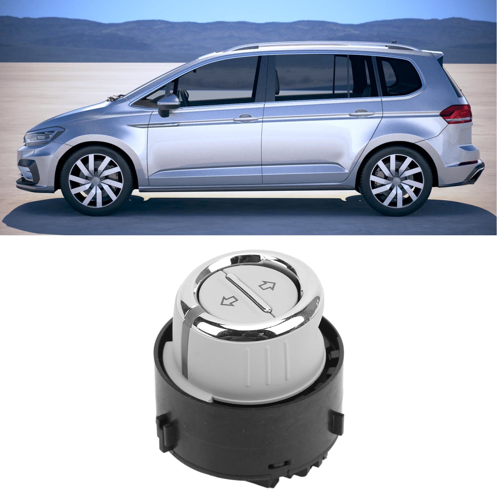 Przełącznik Szyberdachu KIMISS, Przycisk Szyberdachu Samochodu 10450567 Czarny Srebrny Zamiennik dla SEAT ALHAMBRA 2011-2019