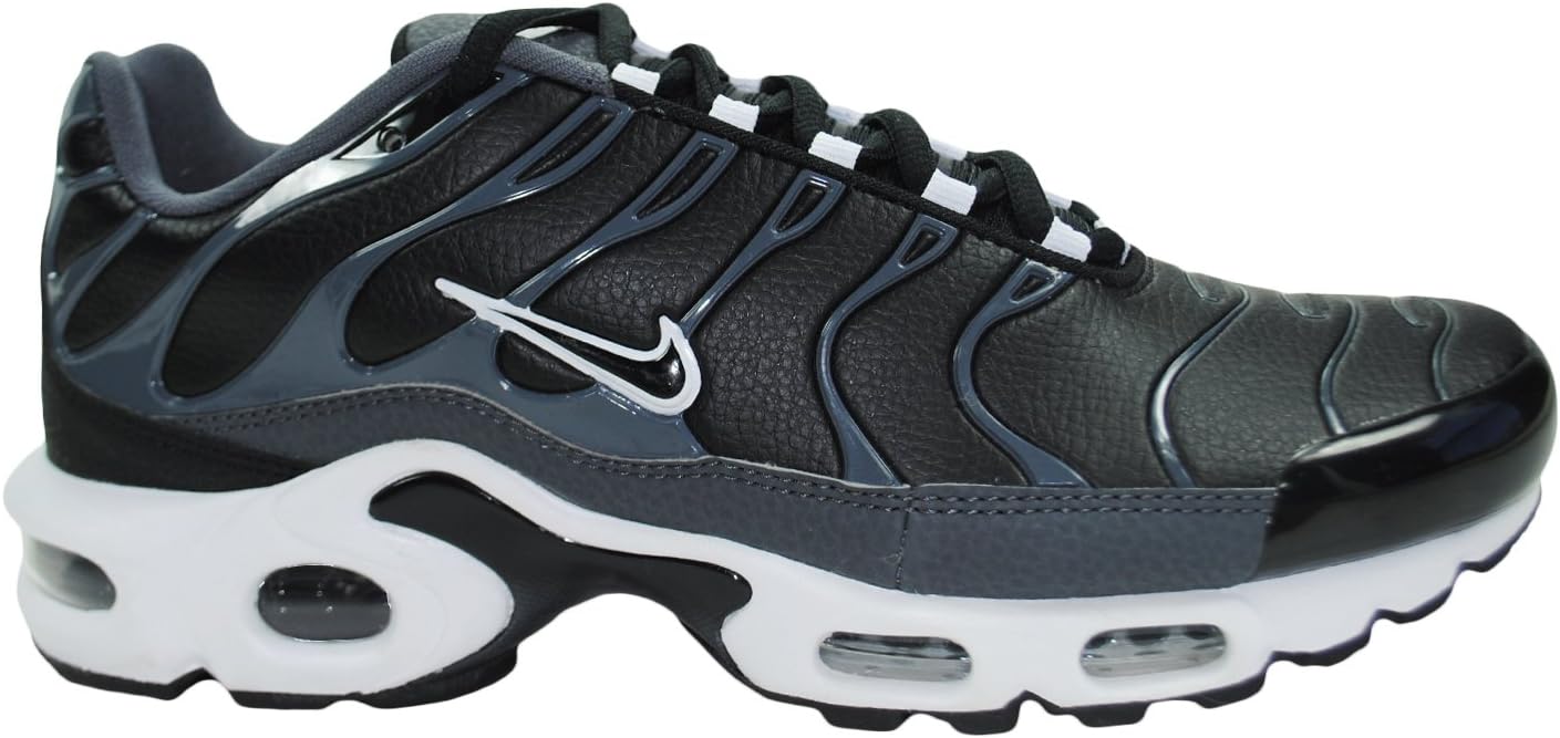 Nike Men's Air Max Plus Black / Black / Dark Grey / White Synthetic Cross-Trainers Shoes 8.5 M US