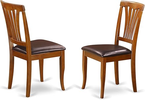 Miniatura 5 de East West Furniture POAV7-SBR-LC - Juego de 7 piezas compuesto por una mesa de comedor ovalada con hoja de mariposa y 6 sillas tapizadas de piel