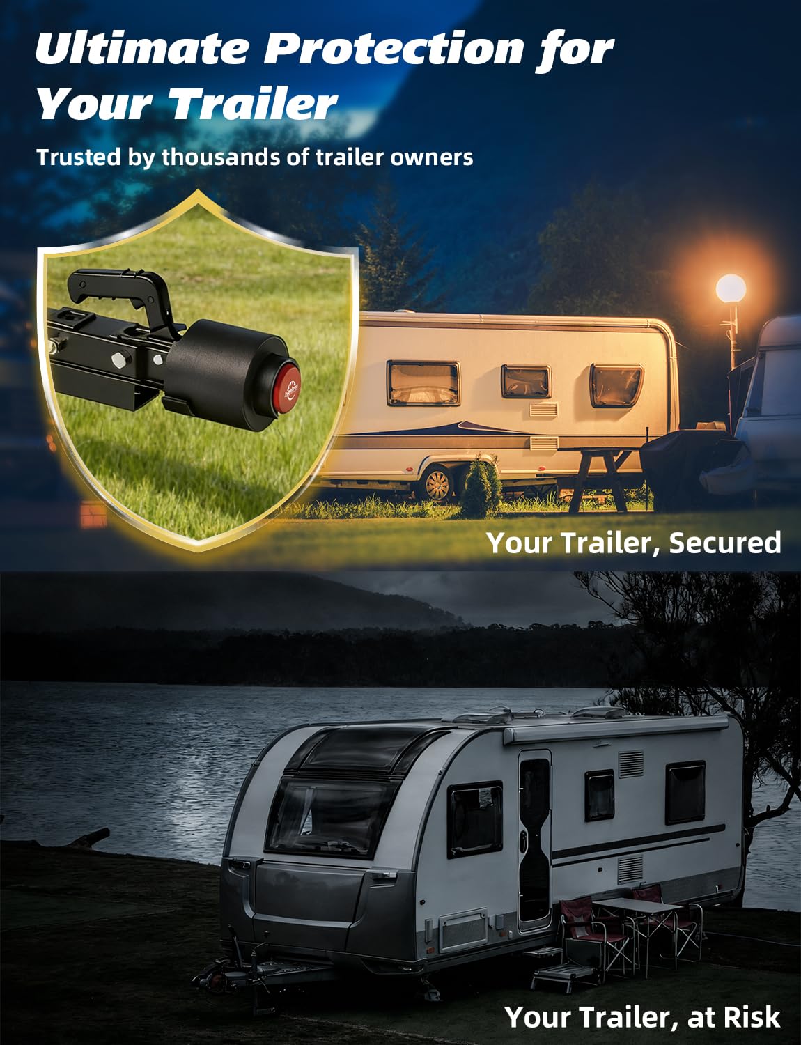 Cerradura de Remolque para acoplador de 2 5/16 Pulgadas, cerraduras de Enganche de Remolque de Acero Resistente antirrobo, Accesorios de Caravana para RV, Remolque, Barco, camioneta