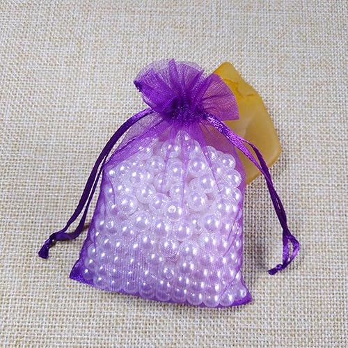 Vista 10 de 100 Pcs Gift Organza Bags 5x7 Inch Gold Drawstrings Sheer Fabric Pouch for Jewelry Baby Shower Christmas Party Favors Wedding Kids Men Teenage