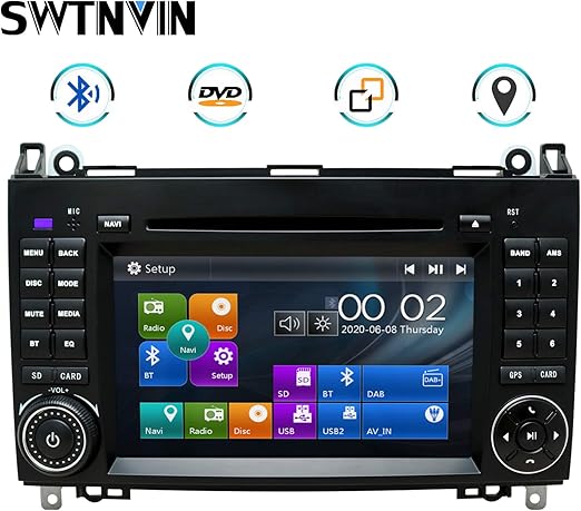 Swtnvin Autoradio Gps Navi Fits Fur Mercedes Benz B200 W169 W245 W639 A B V Class Viano Vito Sprinter Vw Crafter Lt3 7 Zoll Hd Touch Screen Haupteinheit Mit Usb Rds Video