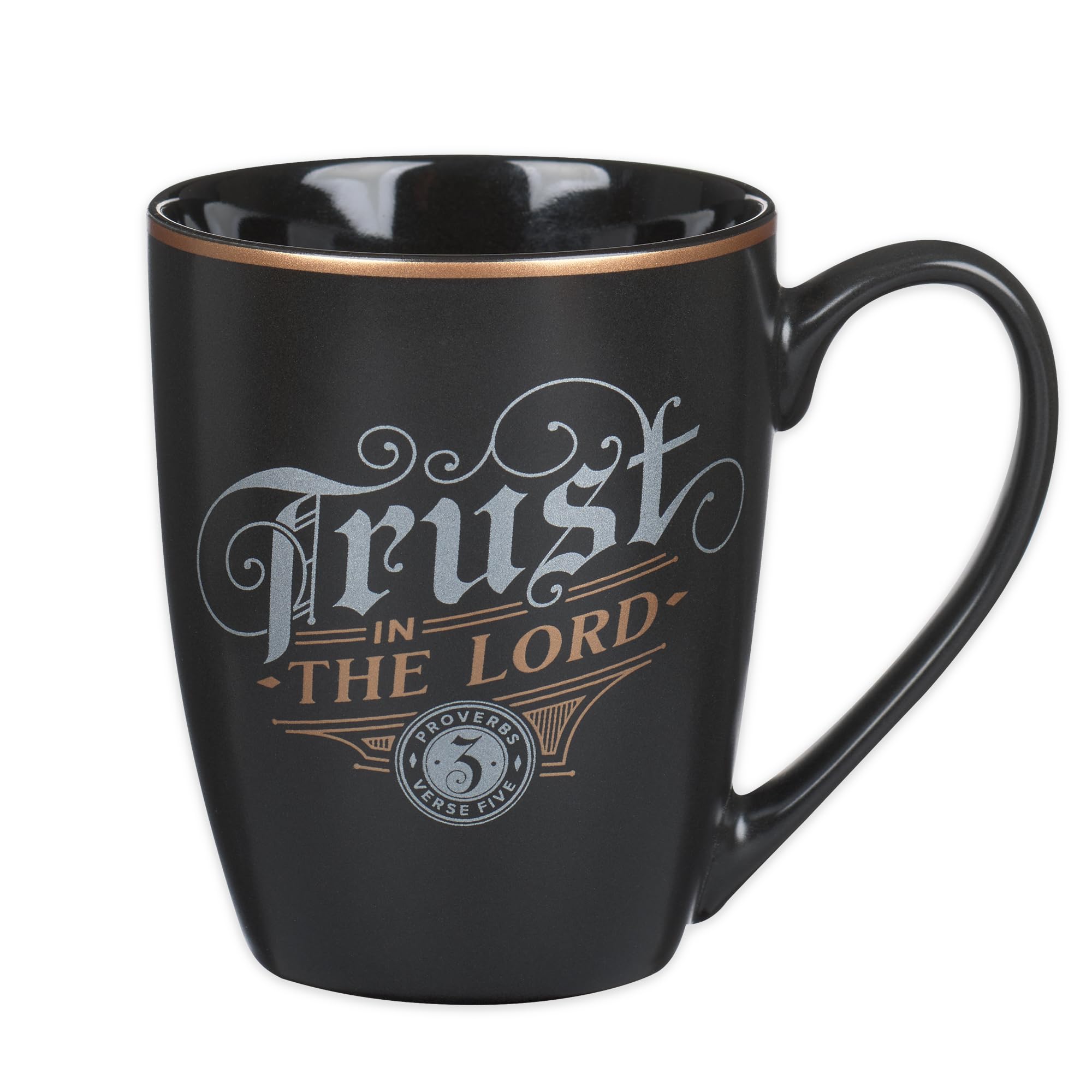 Christian Art Gifts Inspirational Ceramic Coffee Tea Mug for Men Women Trust in the Lord Encouraging Bible Verse