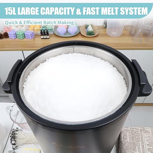 Miniatura 4 de TOAUTO 30 libras de cera comercial para hacer velas, olla de fusión de cera eléctrica grande para hacer velas negocios con control de temperatura y