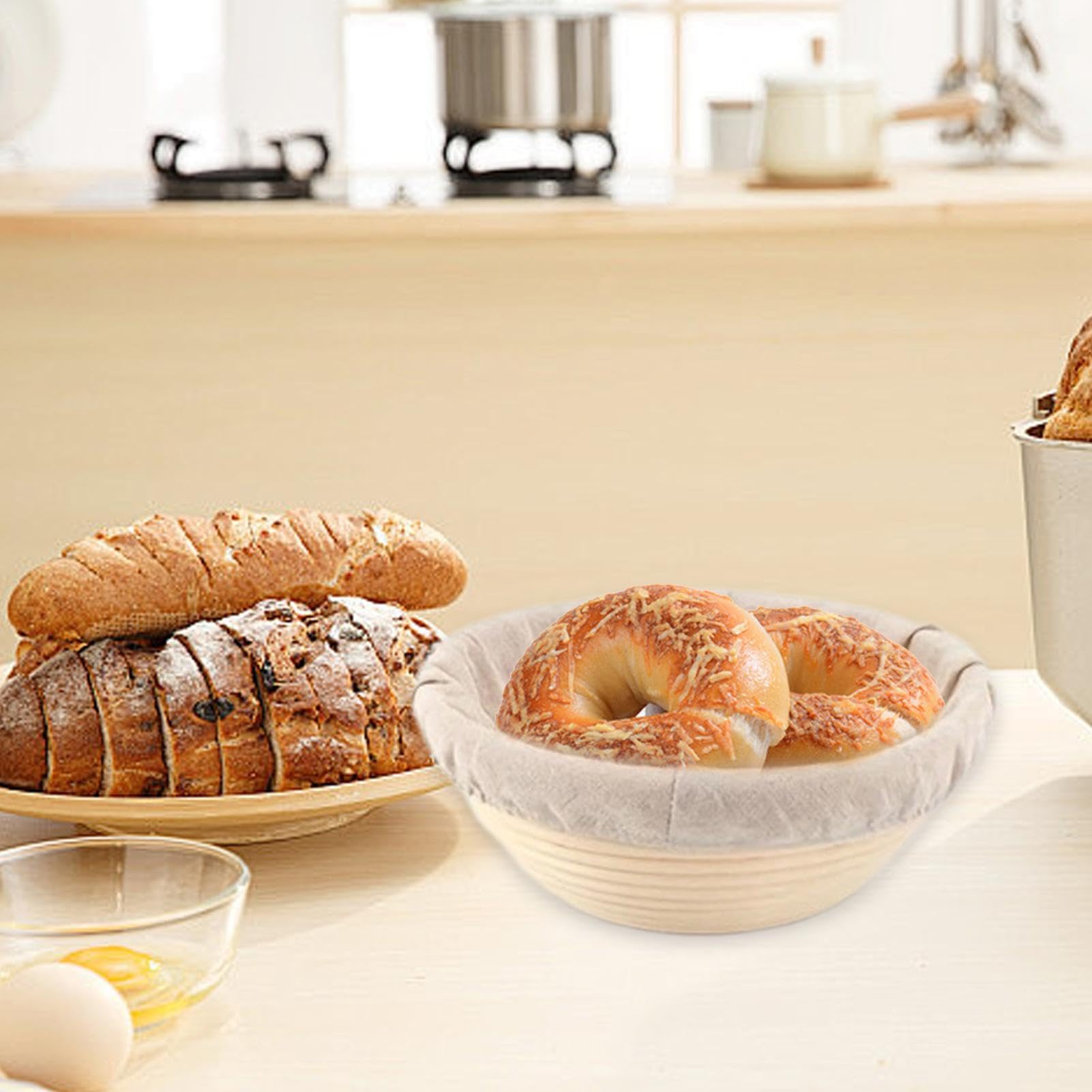Lot De 10 Pièces Banneton Pour Pain,23cm Ronde Et 25 Cm