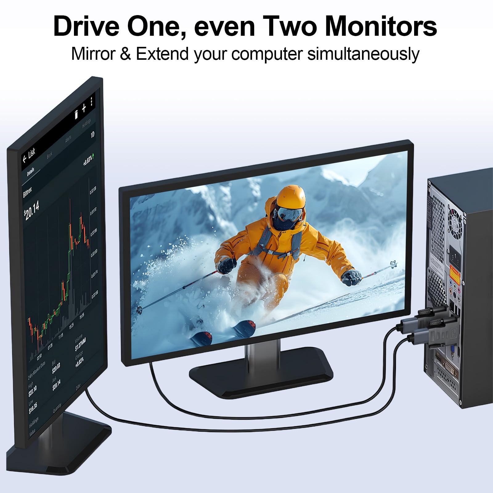 Adattatore DVI a HDMI 2 Pezzi, Bidirezionale DVI (DVI-D) Maschio a HDMI Femmina, Connettore Oro, 1920x1200 1080P@60Hz, DVI HDMI Convertitore per PC, monitor, laptop, TV, proiettore