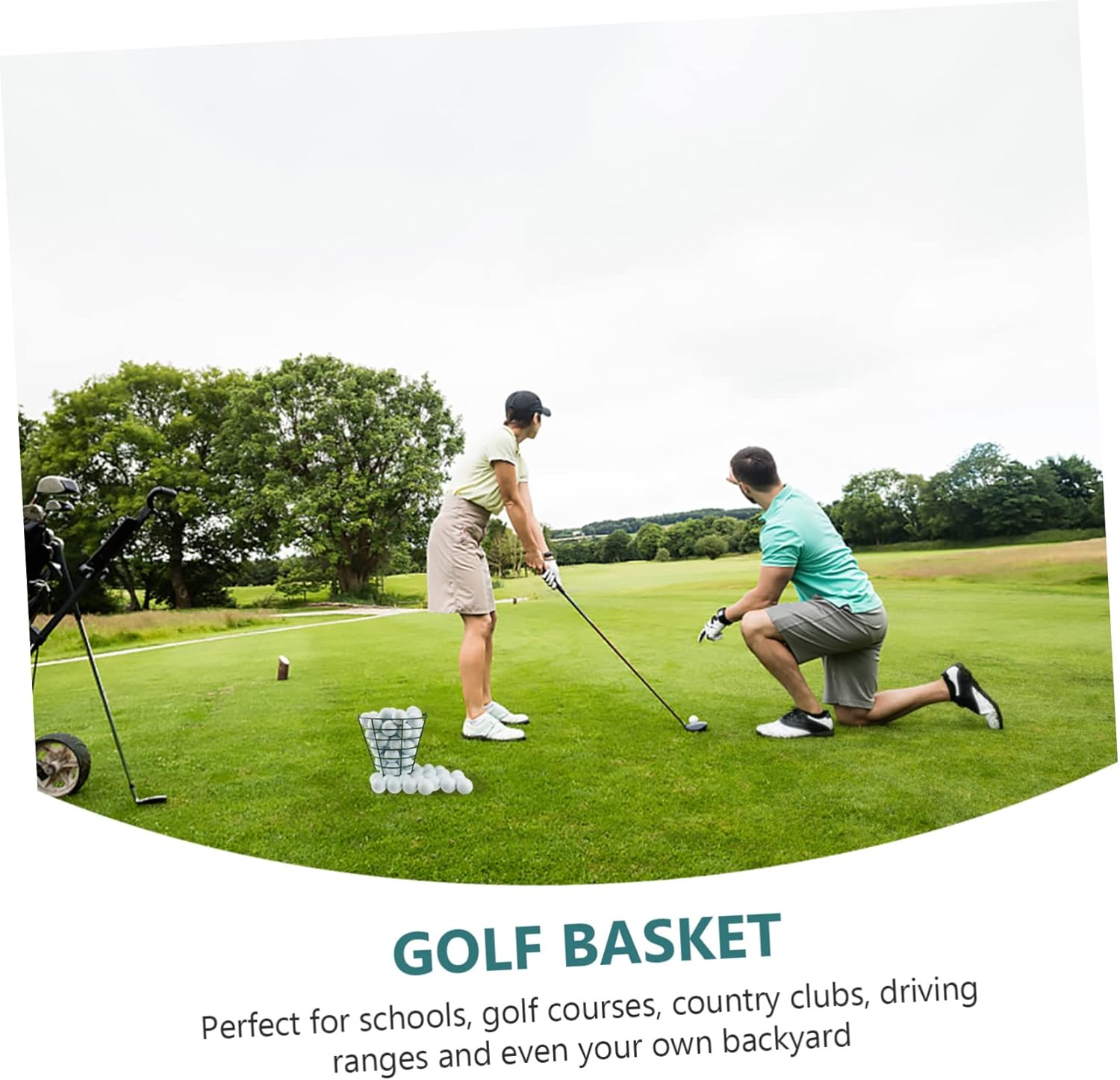 KICHOUSE 100 Balls Storage Metal Golf Basket Stainless Steel Balls Basket Container