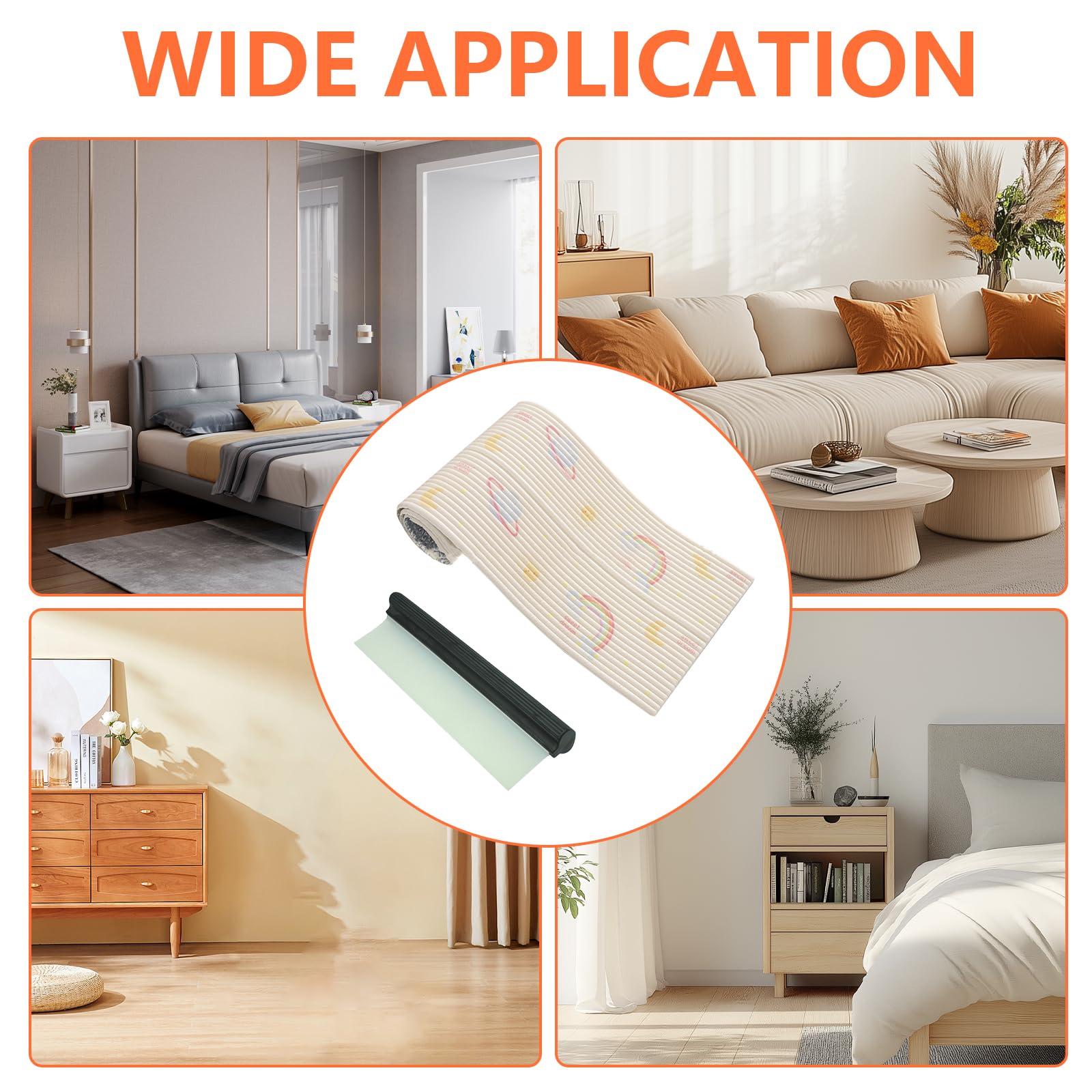 Panneaux Muraux Capitonnés, 40 * 200cm Coussins Muraux Anti-Collision Autocollants Panneaux Muraux 3D Capitonnés Décoration Protection Murale pour Salon Et Chambre