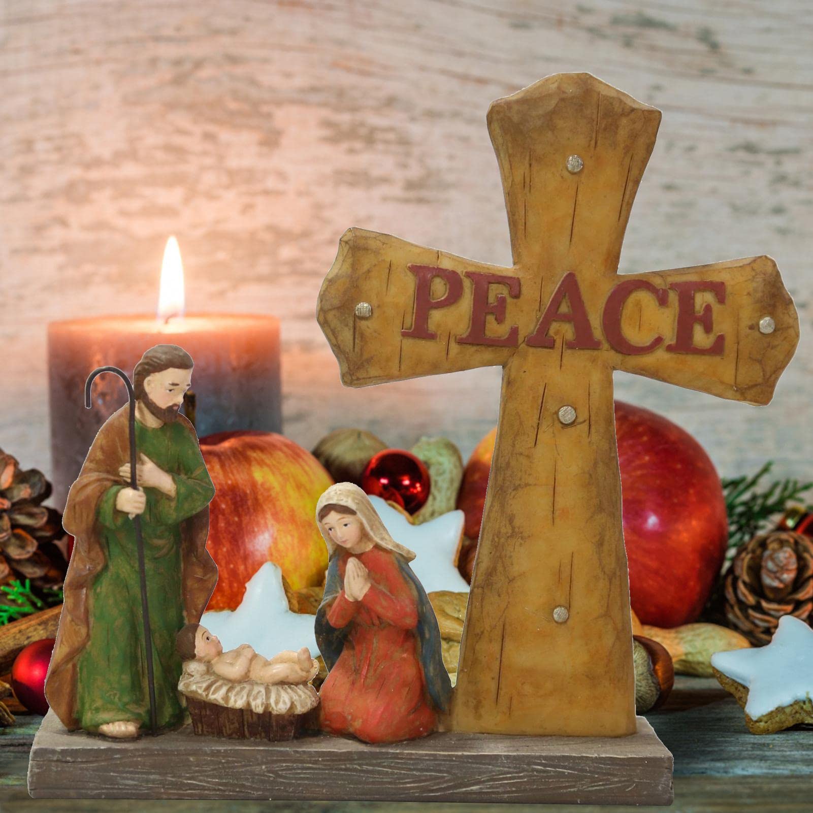 聖家族像 卓上置物 カトリッククリスマスデコレーション マリア