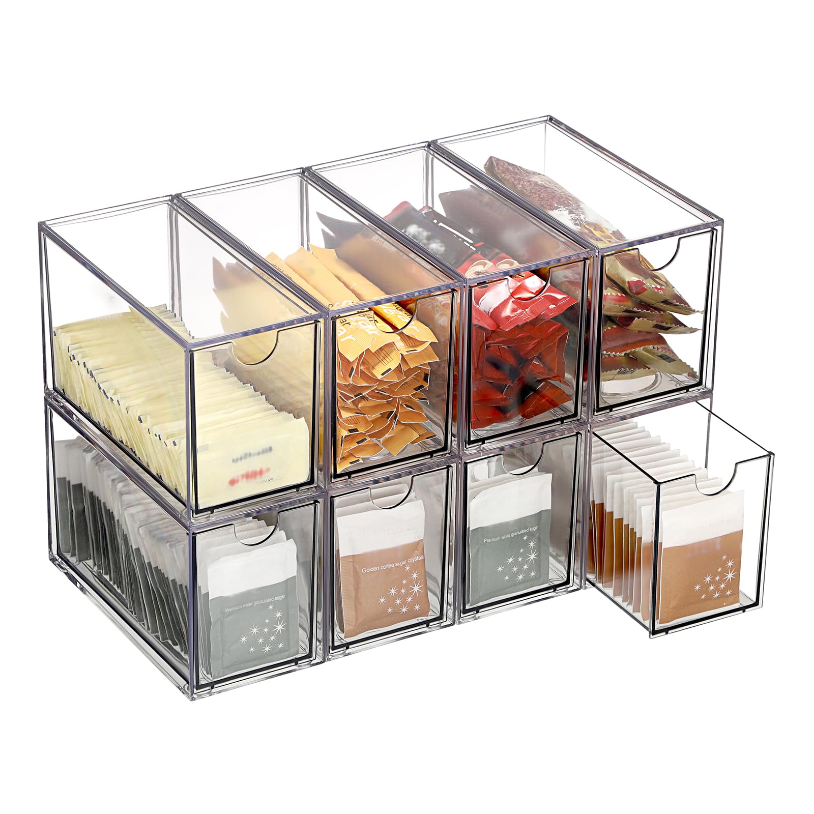 Boîte de rangement transparente acrylique SUMTree avec 8 tiroirs amovibles pour le tri